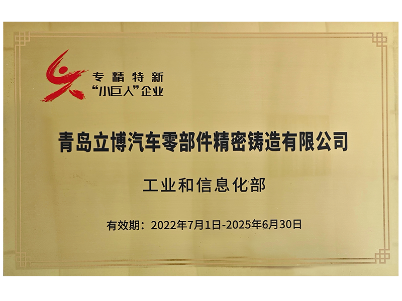 國(guó)家級(jí)專(zhuān)精特新“小巨人”企業(yè)
